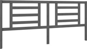 vidaXL szürke tömör fenyőfa ágyfejtámla 206 x 4 x 100 cm