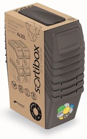 Szürke, 4 x 20 l-es szemetes gyűjtemény