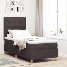 Box Spring Ágy Matrachoz Sötétbarna 90x200 cm Szövet
