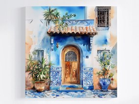 Vászonkép Canvas Arab Építészet Ajtó Bejárat Azulejos 80x80