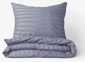 Goldea damaszt ágyneműhuzat - sötétszürke csíkos 240 x 220 és 2db 70 x 90 cm