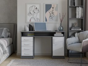 ADA íróasztal 125x55x75 cm, fehér-antracit