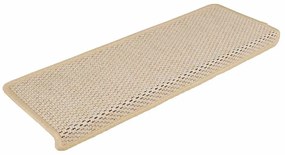 15 db szizál hatású krémszínű öntapadó lépcsőszőnyeg 65x21x4 cm