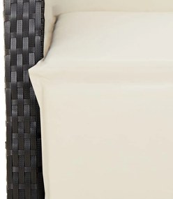 5 részes fekete polyrattan kerti étkezőgarnitúra párnákkal