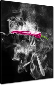 Vászonkép 60x80 Rózsaszín paprika a füstben