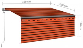 narancssárga-barna automata napellenző redőnnyel 3 x 2,5 m