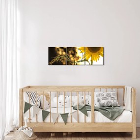 Napraforgó képe (órával) (90x30 cm)