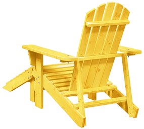 sárga tömör fenyőfa Adirondack szék zsámollyal