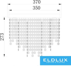 ELDLUX ELDILEN kristályüveg mennyezeti lámpa Ø370 E14×5