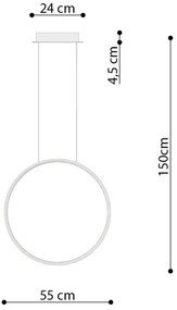 Thoro TH.220 - LED Csillár zsinóron RIO LED/30W/230V CRI90 3000K átm. 55 cm arany