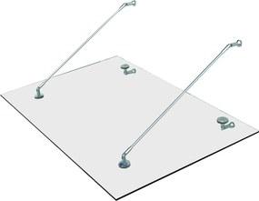 HOMCOM Üveg Napernyő Ajtó Napernyő, Edzett Üveg, 304 Rozsdamentes Acél Átlátszó Üveg 150 x 90 cm | Aosom