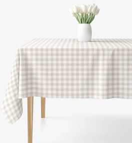 Goldea szögletes terítő 100% pamutvászon - latté kockás 100 x 140 cm