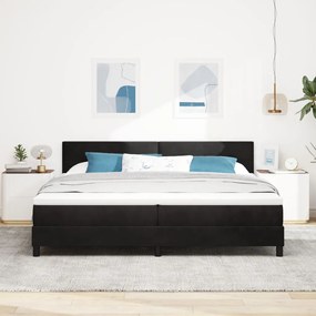 Boxspring Ágy Matrac 200x200 cm Fekete Bársony