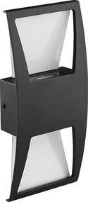 PREZENT 31310 OZZ Modern Kültéri Fali Lámpa Fekete, Átlátszó LED IP44
