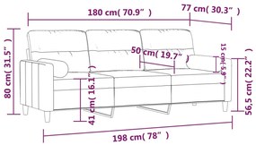 3 személyes világossárga szövet kanapé díszpárnákkal 180 cm