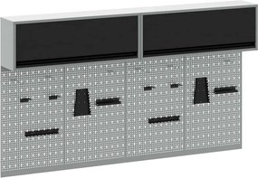 vidaXL Szerszámos szekrény készlet 6 pcs Fekete Porszórt acél
