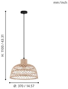 Eglo 43285 - Csillár zsinóron AUSNBY 1xE27/40W/230V