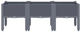 szürke PP rácsos kerti ültetőláda 120 x 40 x 42 cm