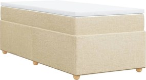 vidaXL krémszínű szövet rugós ágy matraccal 80 x 200 cm