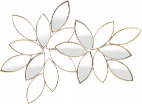 Fali dekoráció tükör arany fém tükör virágok