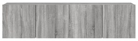 2 db szürke sonoma színű fali TV-szekrény 80 x 30 x 41 cm