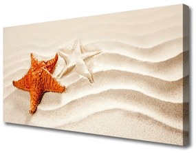 Vászonkép Starfish on Sand Beach 120x60 cm