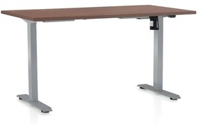 OfficeTech A állítható magasságú asztal, 120 x 80 cm, szürke alap, dió