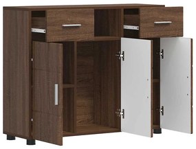 Széf fiókkal tárolóval barna tölgy 88.5 x 30.5 x 73 cm Faanyag