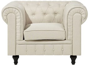 Bézs kárpitozott fotel CHESTERFIELD Beliani