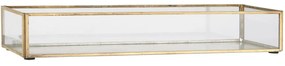 Dekoratív üvegtálca arany kerettel 40x13 cm