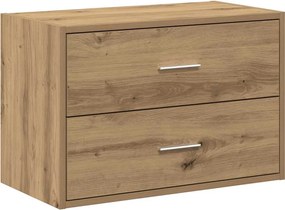 vidaXL kézműves tölgy színű szerelt fa szekrény 2 fiókkal 60x31x40 cm