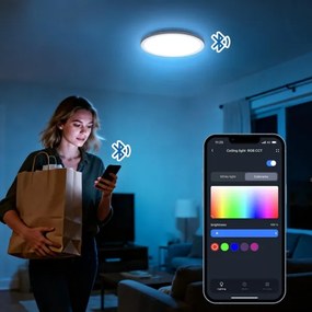 Aigostar - MESH LED mennyezeti lámpa, LED RGBW, dimmelhető, 24W, 230V, 3000-6500K, fekete + távirányító