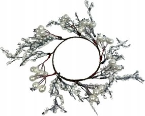 Karácsonyi koszorú gyöngyház golyókból 34 cm