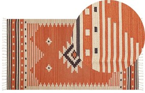 Narancssárga kilim pamutszőnyeg 80 x 150 cm GAVAR Beliani