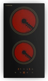 Klarstein Victoria kerámia főzőlap, 2 zónás, elegáns, időtálló, 3000 W, 30 cm
