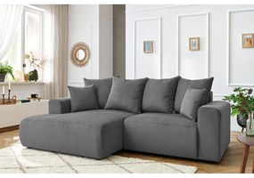 Szürke bársony sarokkanapé Enjoy – Bobochic Paris