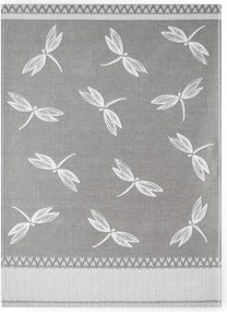 Konyhai törlőkendő egyiptomi pamut 50x70 Szitakötő mintás szürke