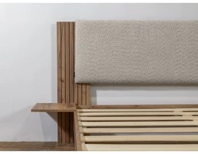 Világosszürke franciaágy ágyráccsal 140x190 cm Lior – Bobochic Paris