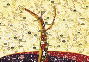 Fotótapéta Az élet fája Klimt arany vinil spirálok 208x146 +ragasztó
