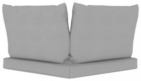 3 db szürke szövet raklapkanapé-párna