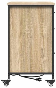 Irodai szekrény kerékkel sonoma tölgy 76 x 41 x 72 cm Faanyag