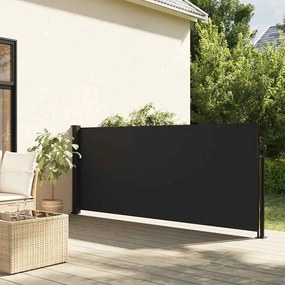 fekete behúzható oldalsó napellenző 117 x 300 cm
