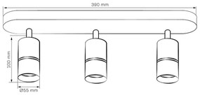 Spotlámpa BAMBOO 3xGU10/10W/230V fehér