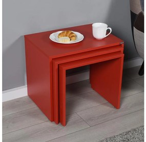 Adore Furniture KÉSZLET 3x Kávésasztal piros AD0131