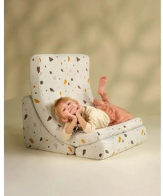 Fehér buklé-zsenília gyerek fotel Terrazzo Moon – Wigiwama