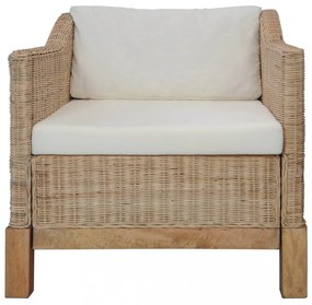 természetes rattanfotel párnákkal