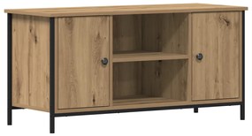 TV Szekrény Kézműves Tölgy 100x40x50 cm Mérnök Fa és Acél