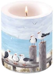 Seagulls on the dock átvilágítós gyertya 10x10cm