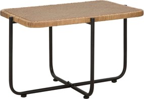 Fekete-natúr színű rattan dohányzóasztal 55x75 cm Cebu – Mauro Ferretti