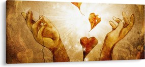 Kép - Szeretettel teli kezek festménye (120x50 cm)